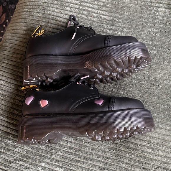 Brand New Dr Martens AirWair 1461 Quad Heart Leather Platform Oxfords - Picture 6 of 10